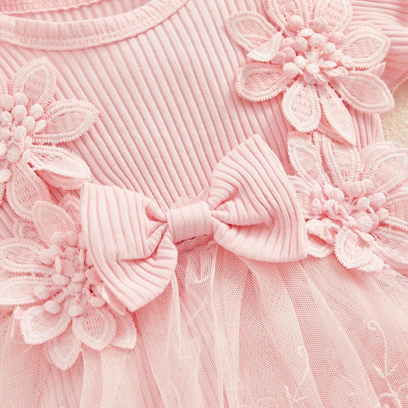 שמלת בגד גוף מעוטרת פרפרים- מוסי